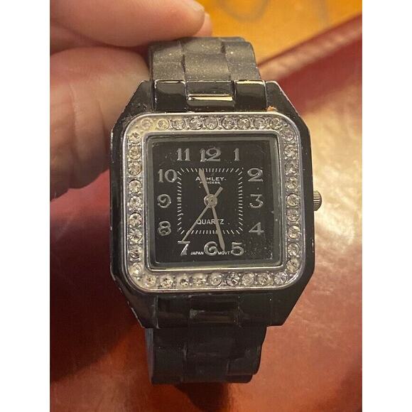 Ashley Accessories - Women's 32mm Ashley Princess Bangle Bracelet Watch, Resin Covered Metal Band